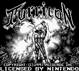 Turrican title screen for GameBoy